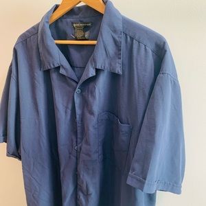 Mens Blue button down, 3X/Big, Sueded Microfiber, Menswear Alexander Lloyd, blue